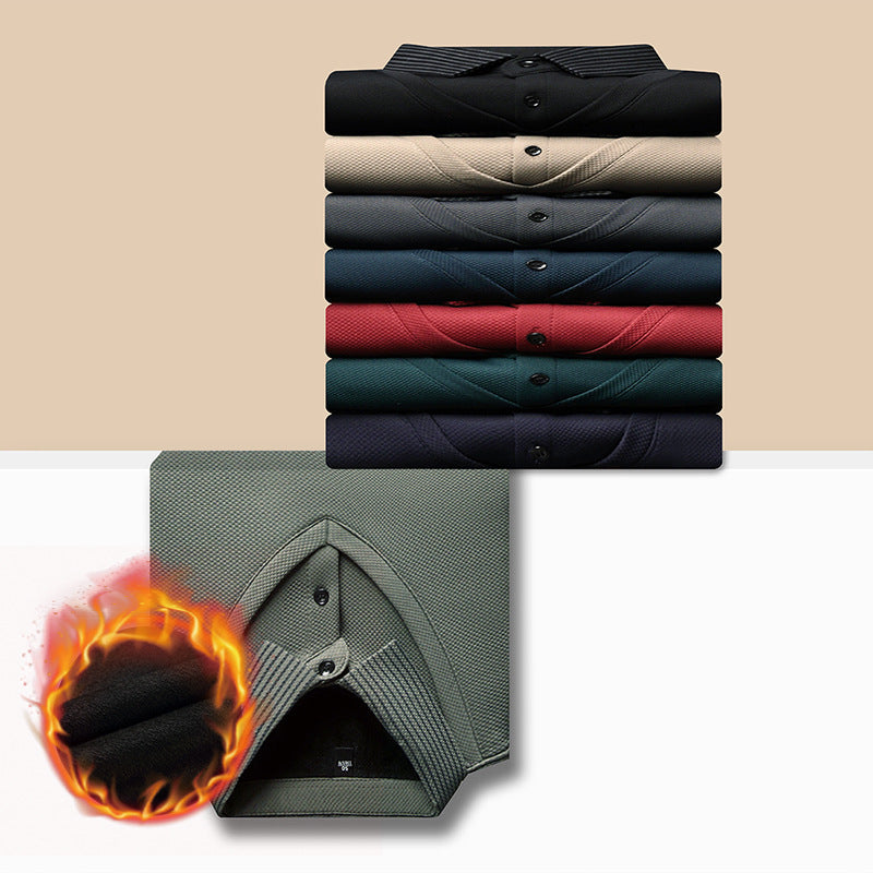 🔥 60% DE RÉDUCTION ! 🍂 Chemise à Col Rayé 2 Pièces - Style Automne/Hiver en Coton Respirant et Confortable 👔📦