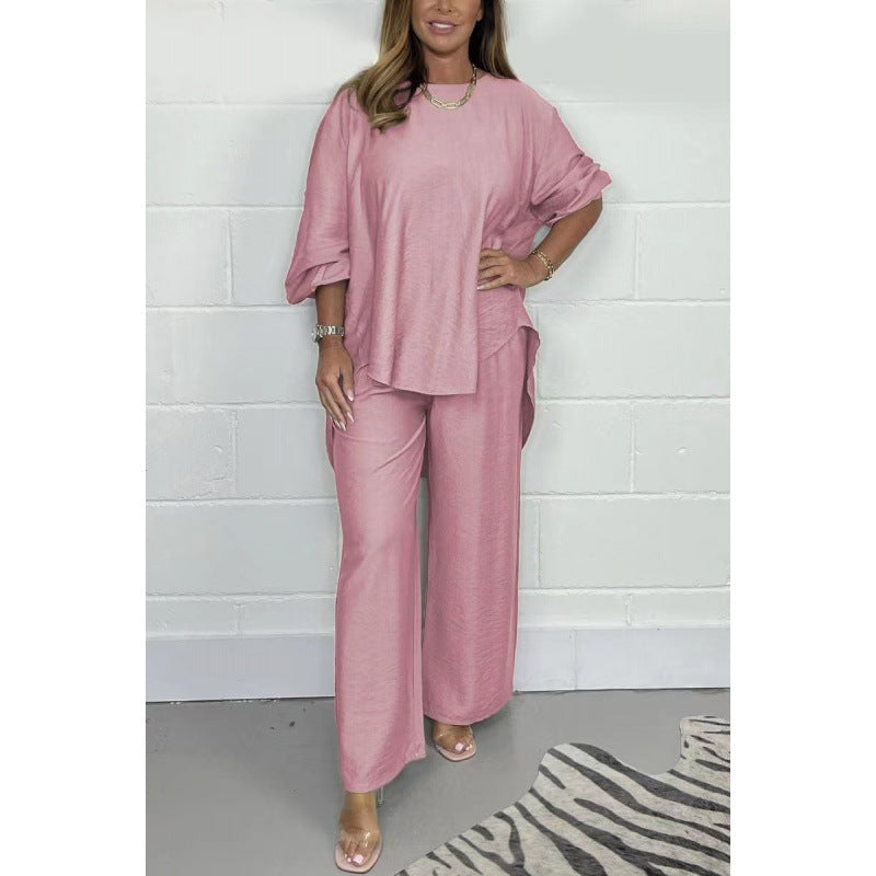 Women's Long Sleeve High - Waisted Wide Leg Pants Suit 🔥