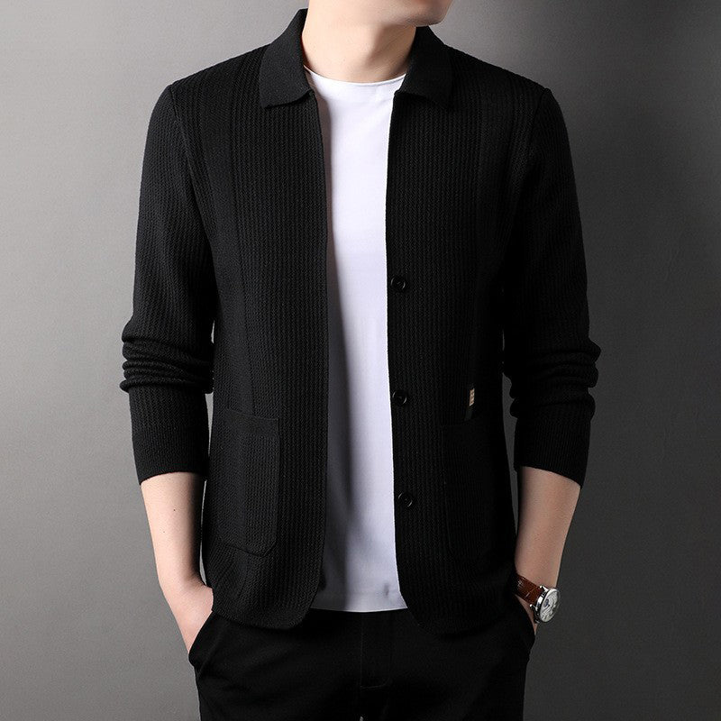 🔥Men's Lapel Knitted Long Sleeve Coat