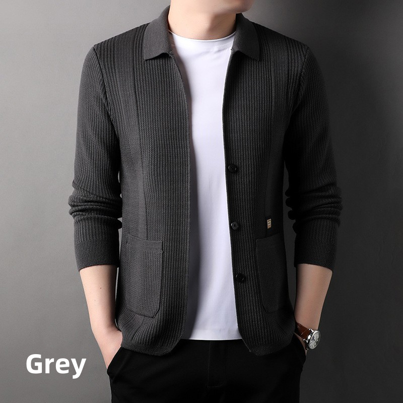 🔥Men's Lapel Knitted Long Sleeve Coat